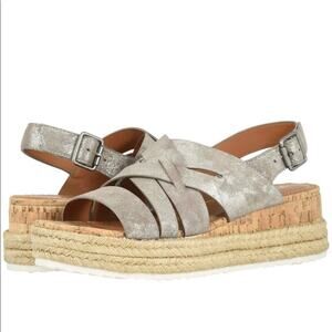 Trask 'Randi' Women's 9.5 Pewter Platform Sandal Strappy